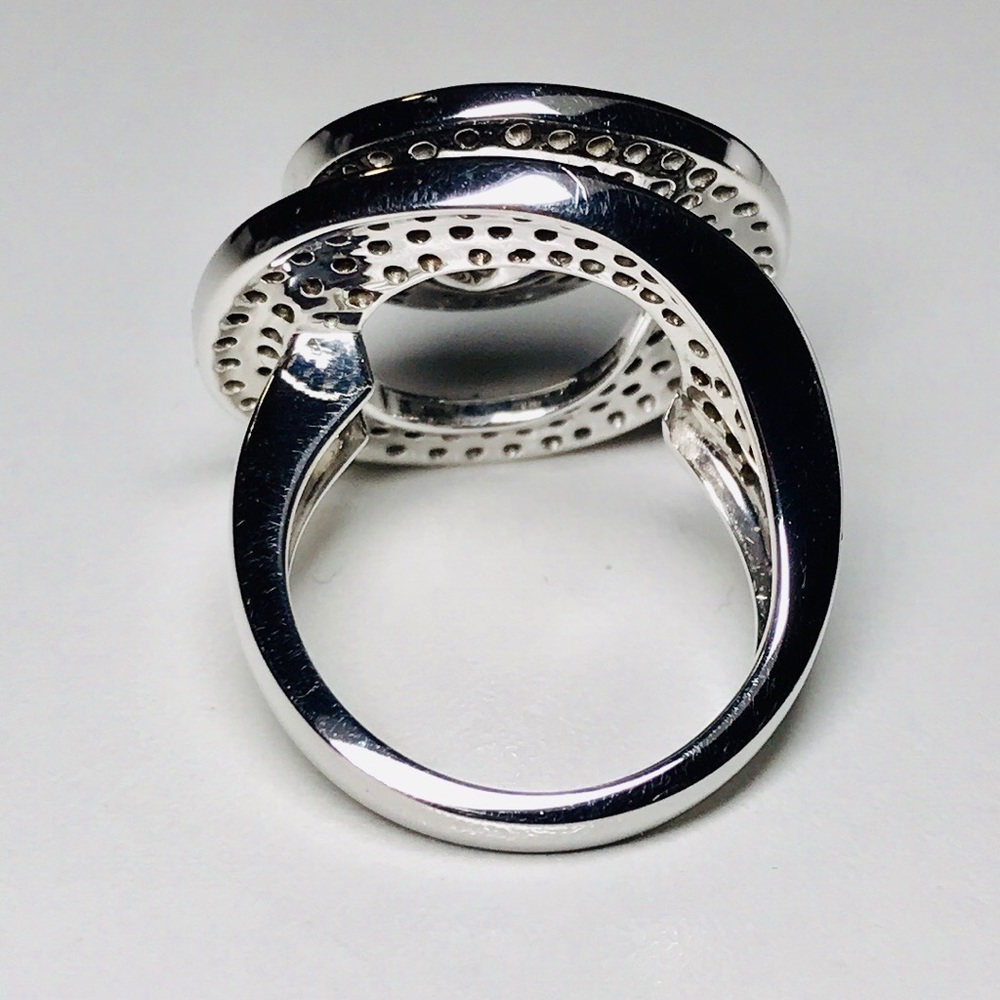 ⭐️HOST PICK⭐️ MACYS Black & White Diamonds 14KT Gold Spiral Ring - Picture 5 of 12